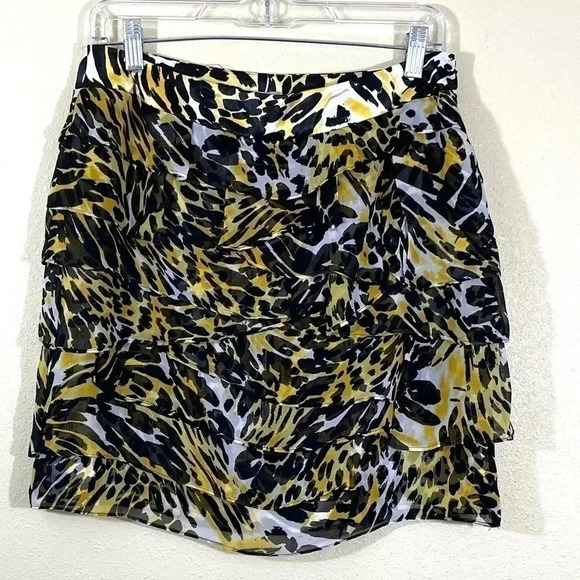 Cache Skirt Suit Set Leopard Yellow Black Small/6 - Picture 5 of 7